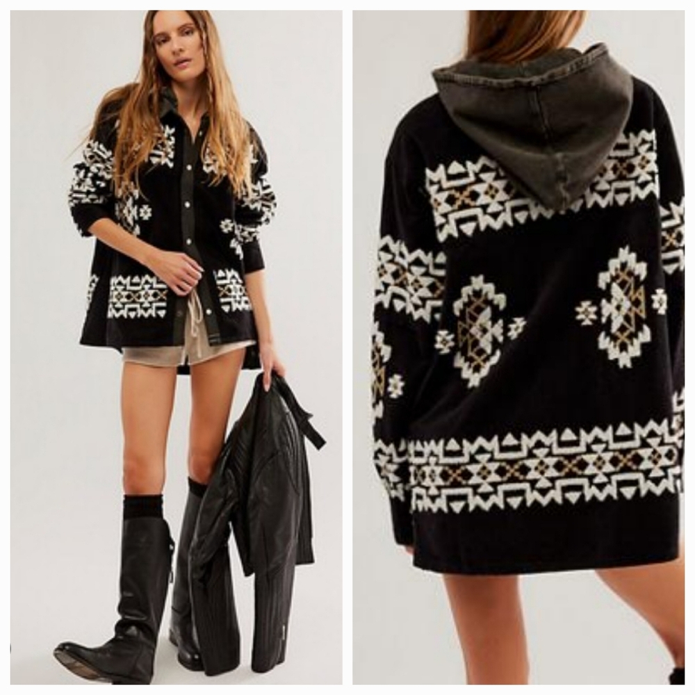 Free People We The Free Cozy Up Embroidered Shirt - Picture 1 of 12